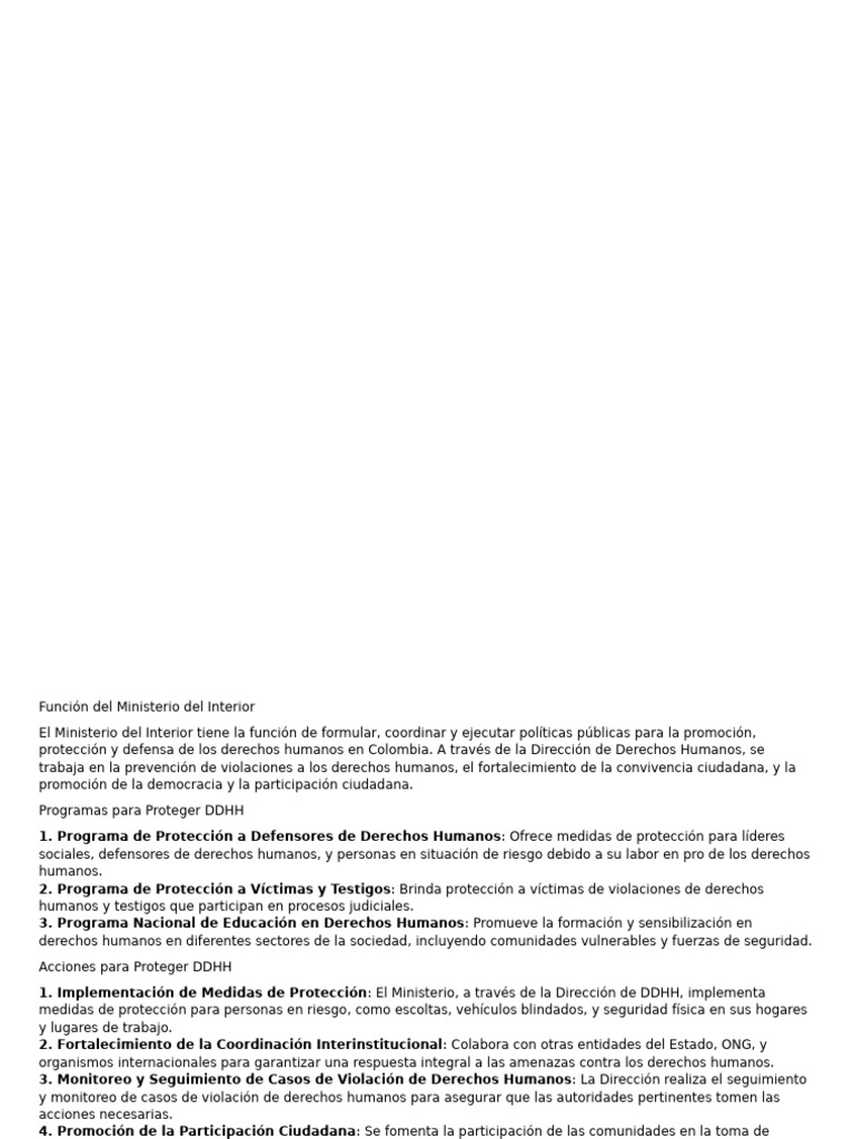 Ministerio Del Interior | PDF
