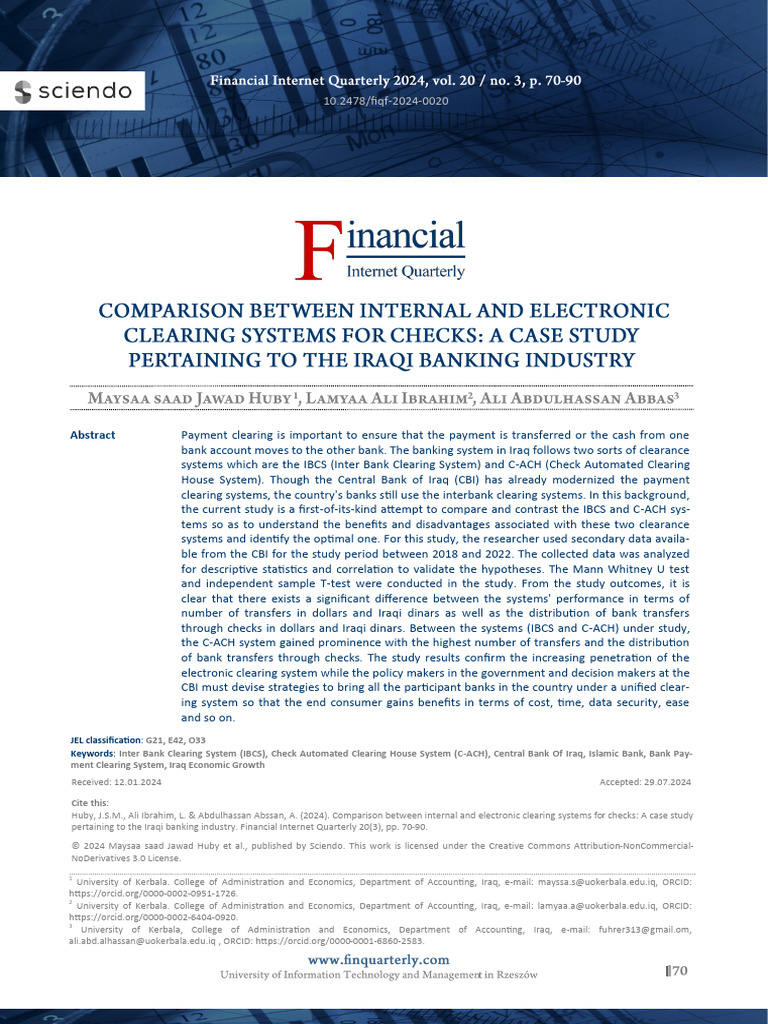 Iraqi Banking: IBCS vs. C-ACH Systems | PDF | Clearing (Finance ...