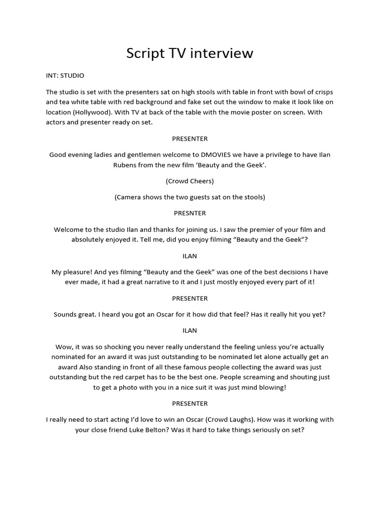 Telivision Interview Sample | PDF