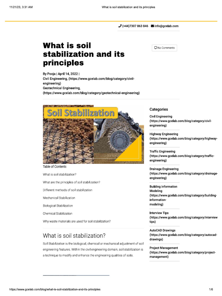 Soil Stabilization | PDF