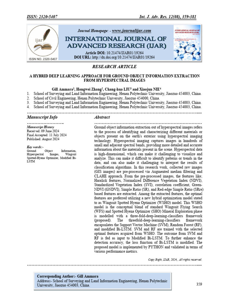 Hybrid Deep Learning for Hyperspectral Analysis | PDF | Support Vector ...