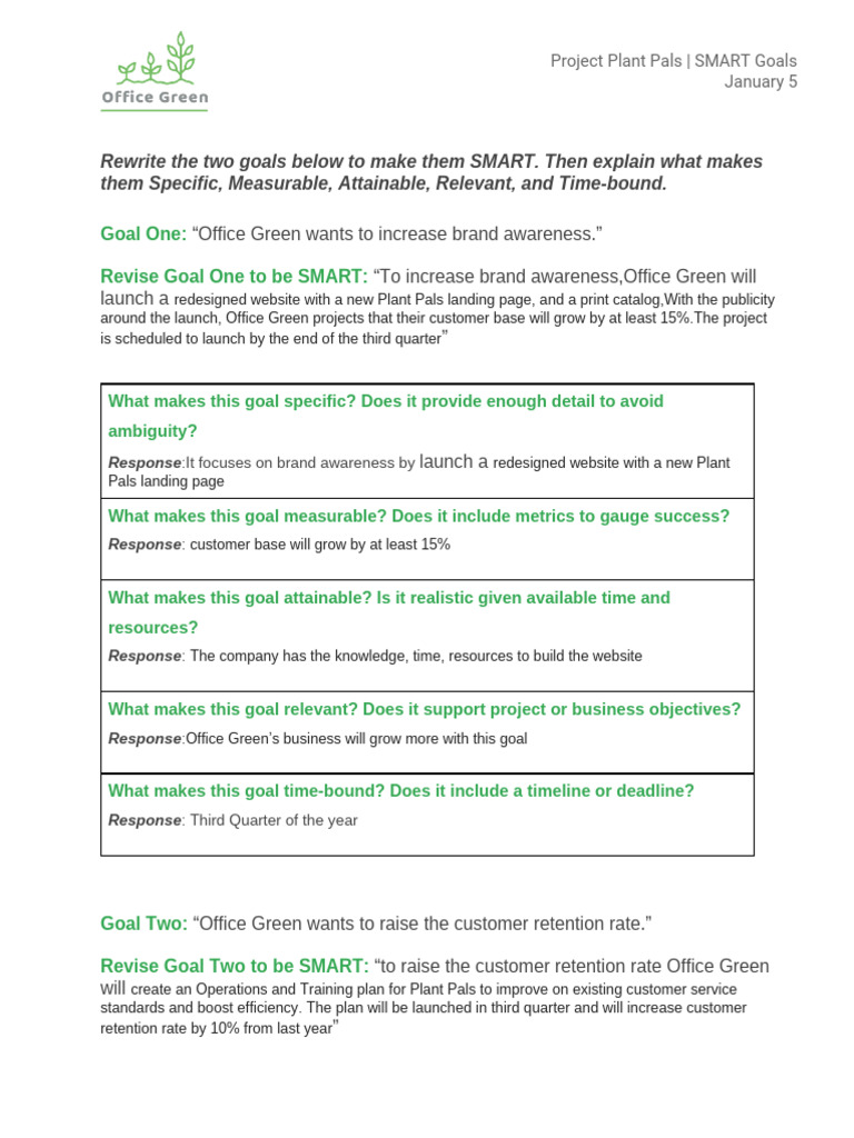 Activity Template - SMART Goals | PDF