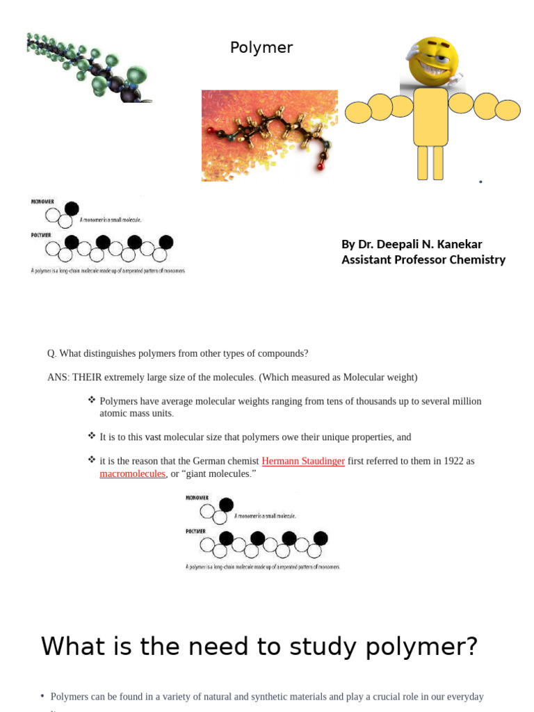 POLYMERS Dr. Deepali Kanekar | PDF