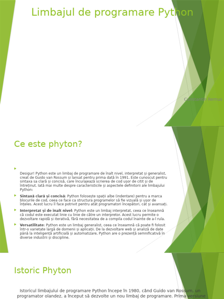 Limbajul de Programare Phyton | PDF