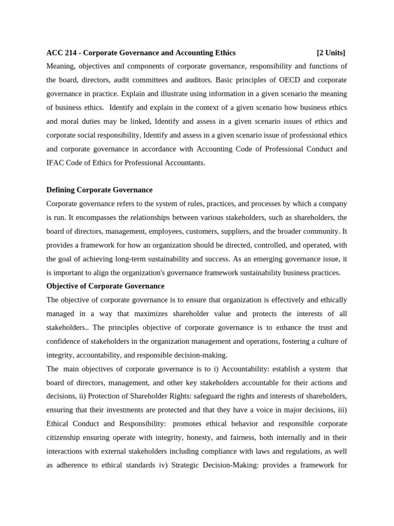Acc 214 corporate governance and accounting ethics pdf
