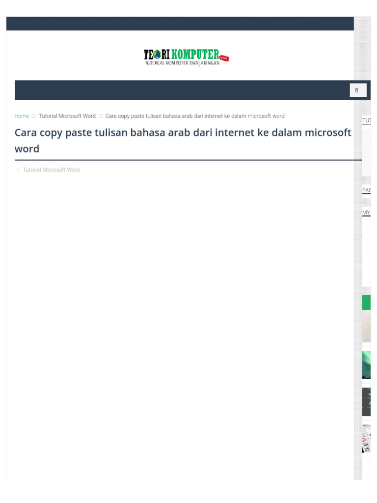Cara Copy Paste Tulisan Bahasa Arab Dari Internet Ke Dalam Microsoft ...