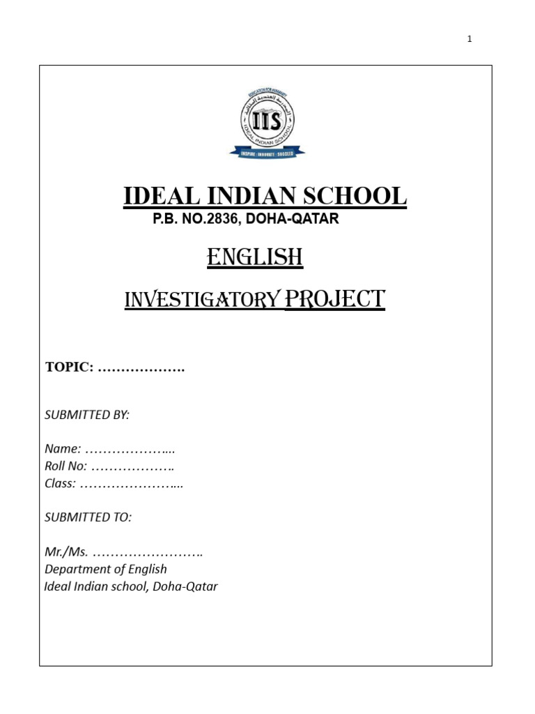 English project pdf