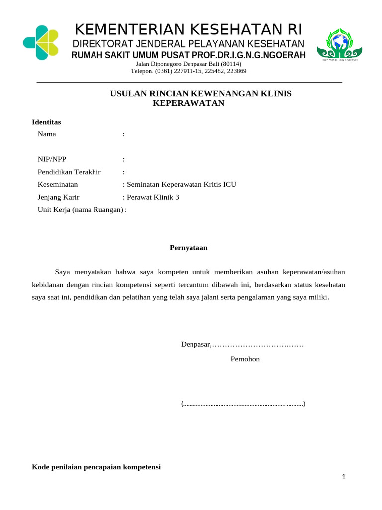 File - Komite - Keperawatan - FORM KEP KRITIS ICU PK 3 | PDF