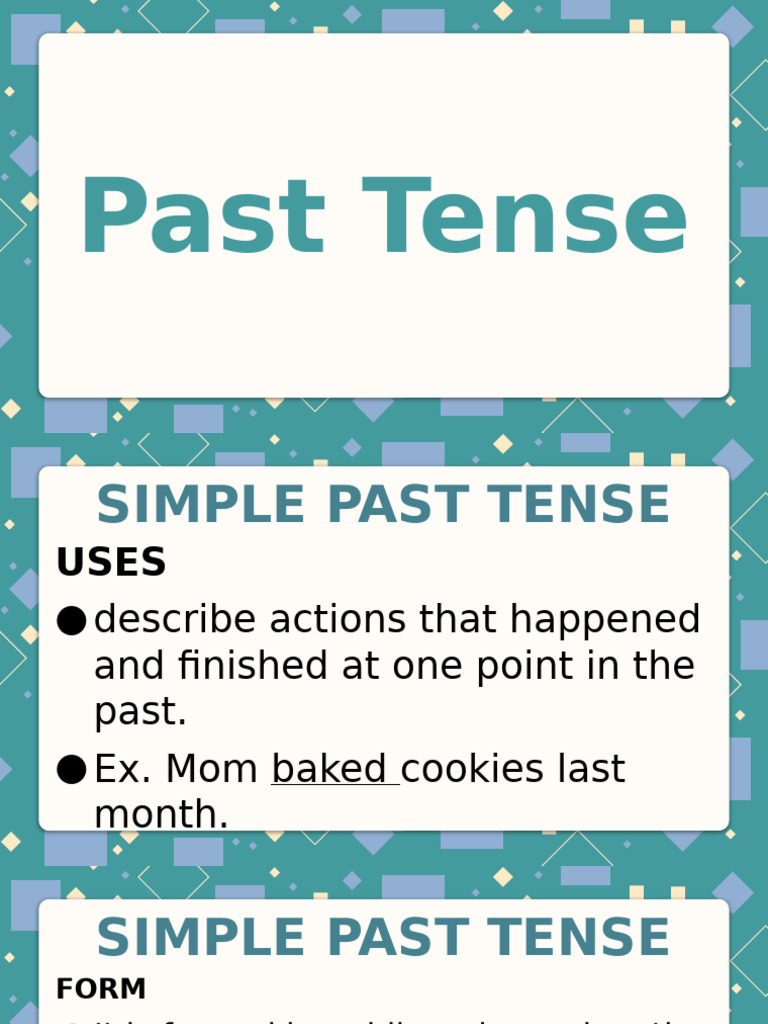 Understanding Past Tenses in English | PDF | Grammatical Tense ...