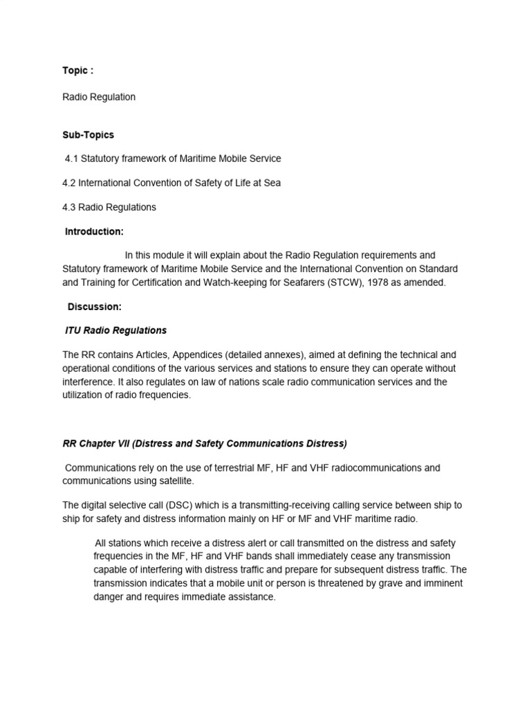 Radio Regulation | PDF