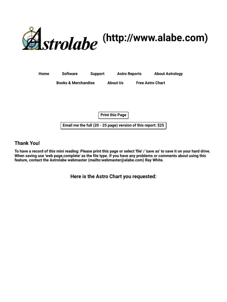 Astrolabe Free Chart From Https Alabe Com Freechart PDF