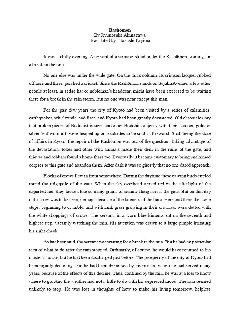 Rashōmon: A Tale of Despair and Choice | PDF | Decomposition