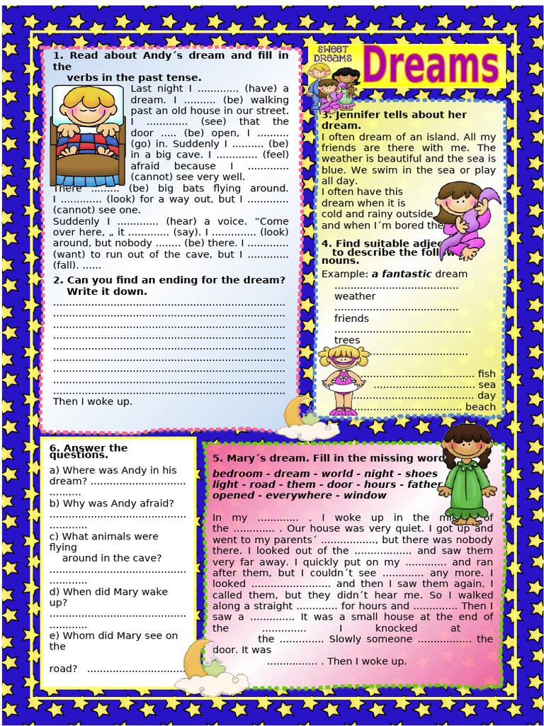 Dream Writing and Analysis Exercise | PDF | Verb | Home & Garden