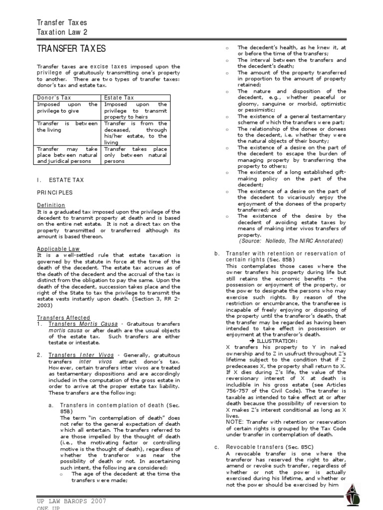 Taxation 2 | PDF | Estate Tax In The United States | Taxation In The ...