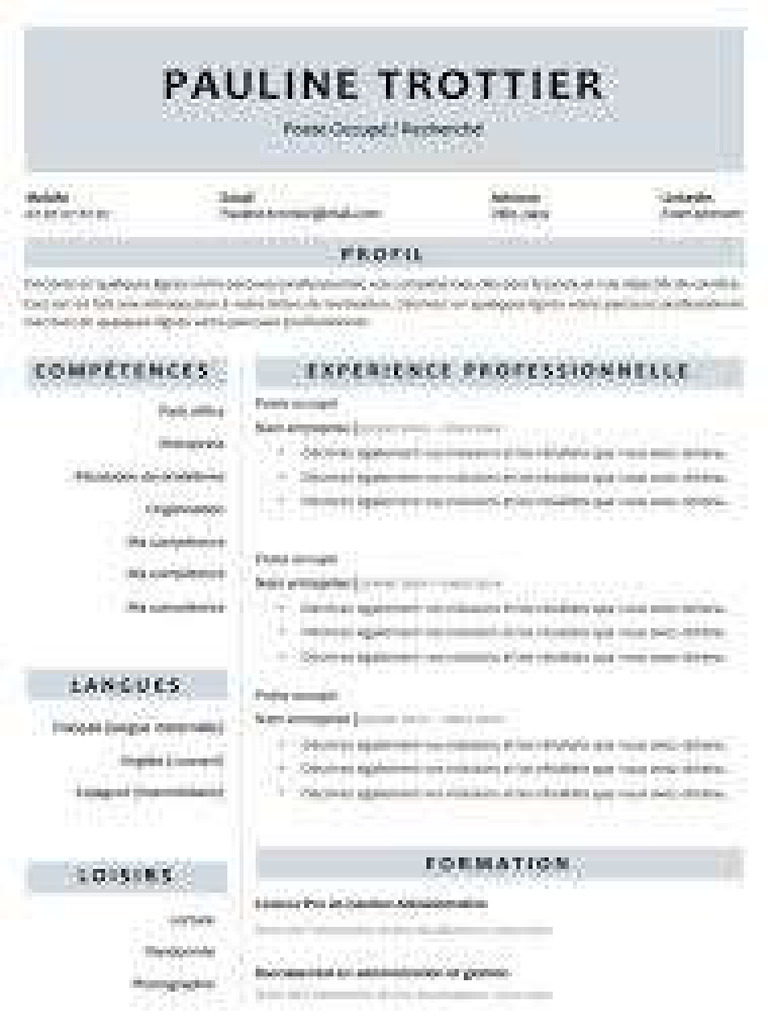 Modèle CV | PDF