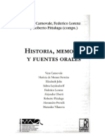Historia, Memoria y Fuentes Orales