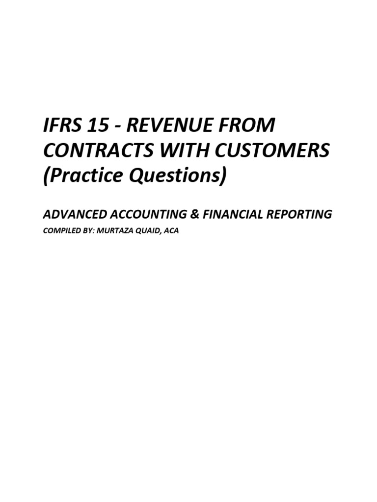 IFRS 15 - Practice Questions | PDF | Fair Value | Cost