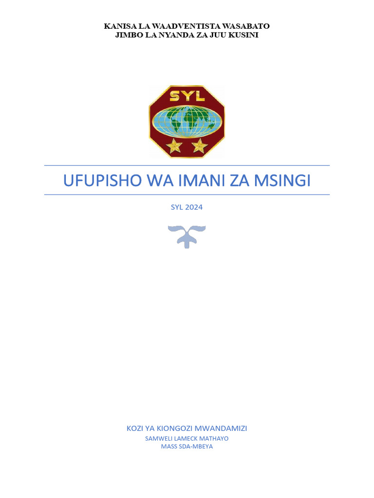 Ufupisho Wa Imani Za Msingi | PDF