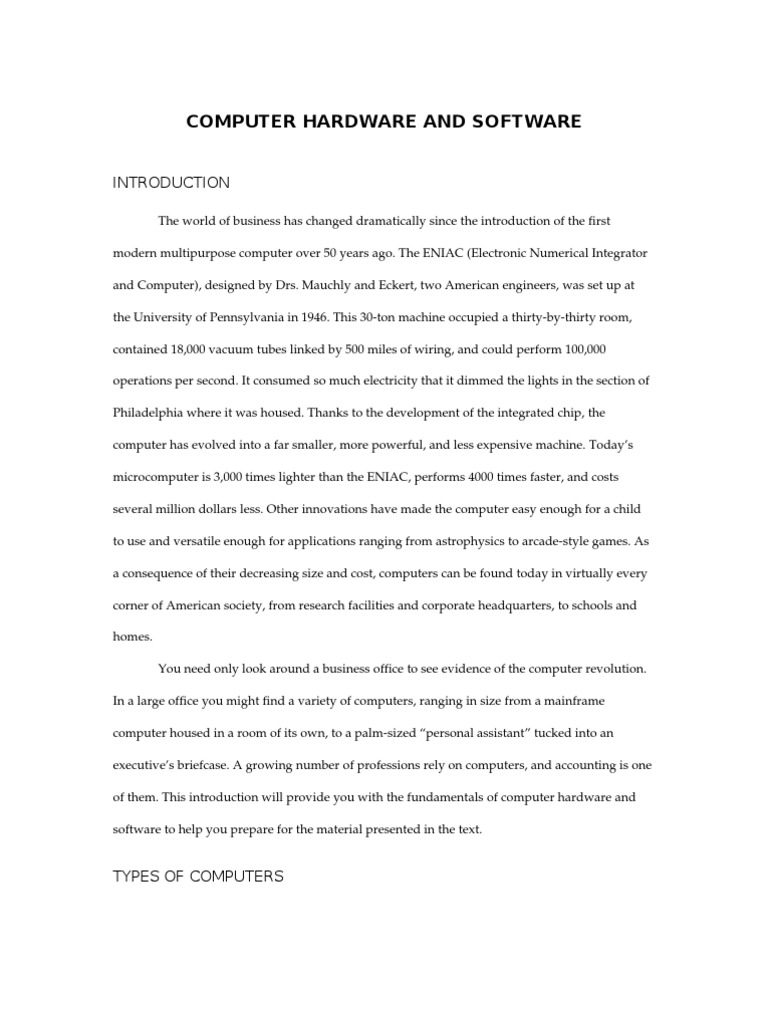 Computer Hardware and Software | PDF