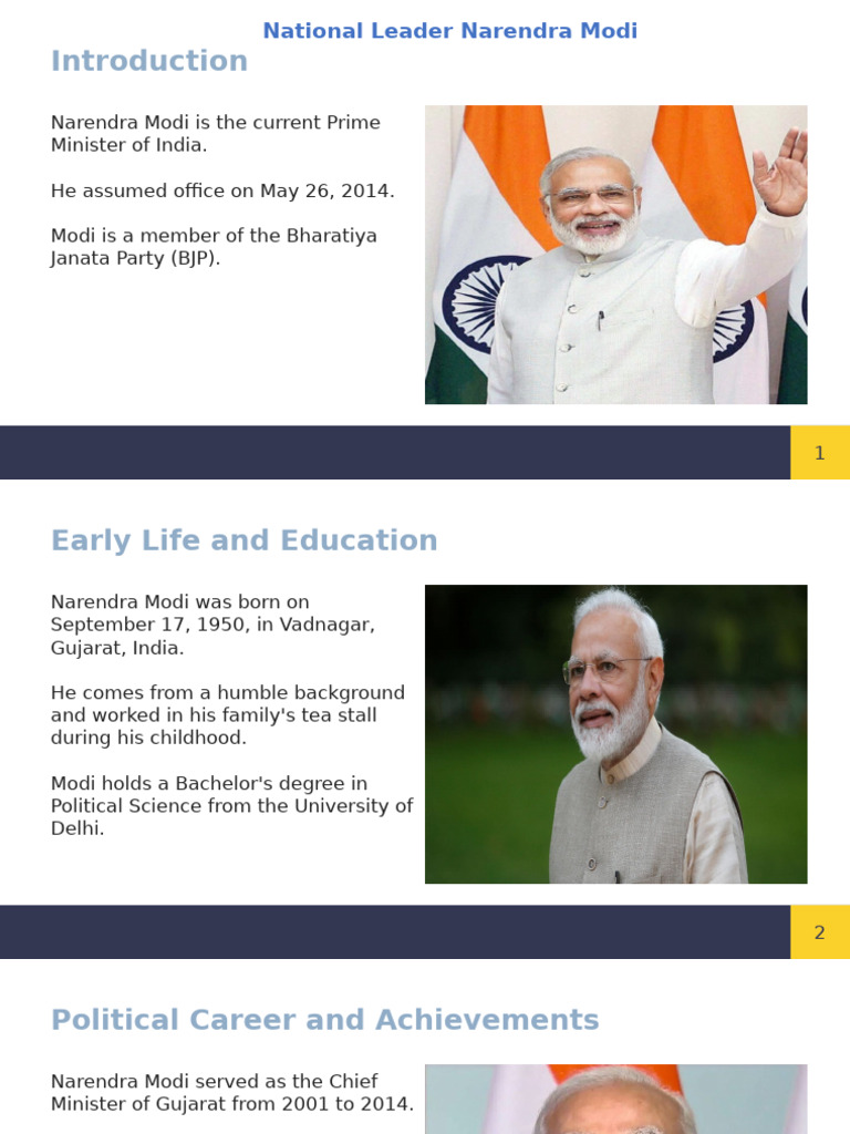 National Leader Narendra Modi | PDF