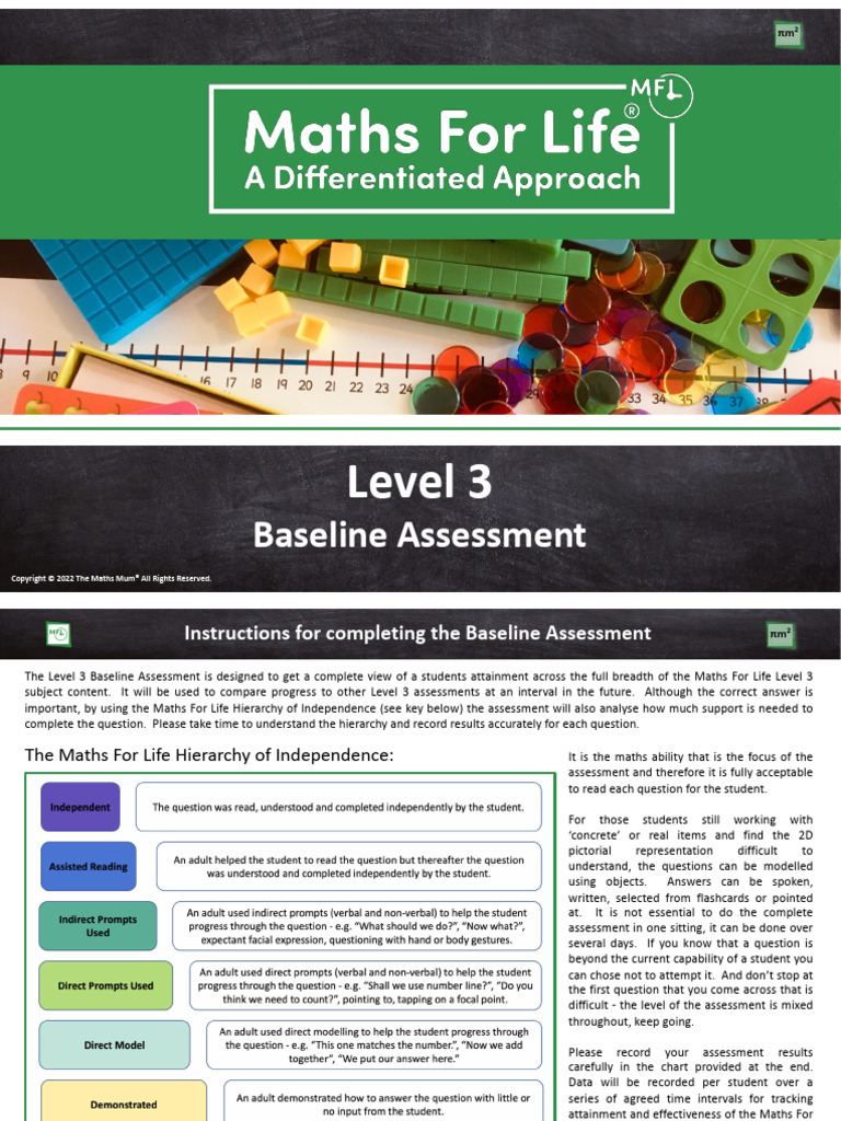 The+Maths+Mum®+-+Level+3+-+Baseline+Assessment | PDF
