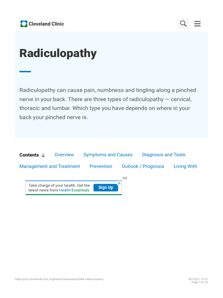Radiculopathy Symptoms Causes Treatment Pdf