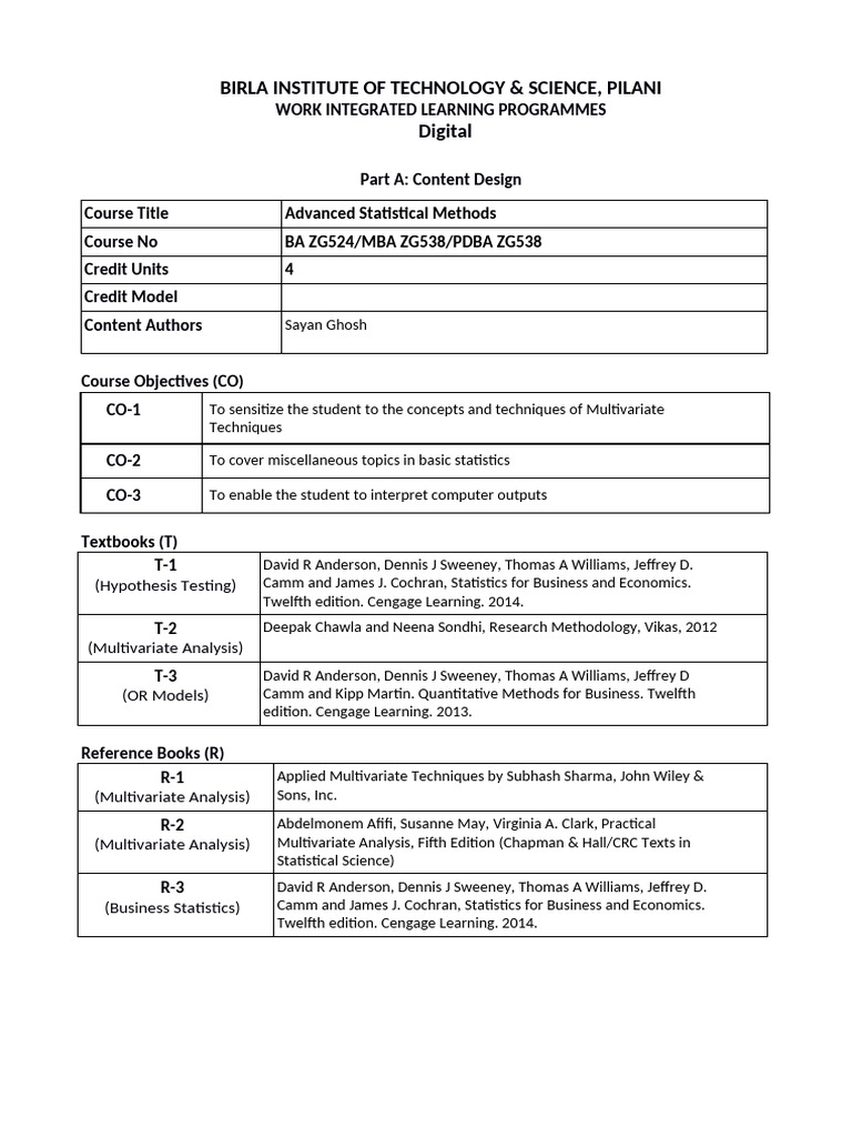 Ba ZG524 Course Handout | PDF
