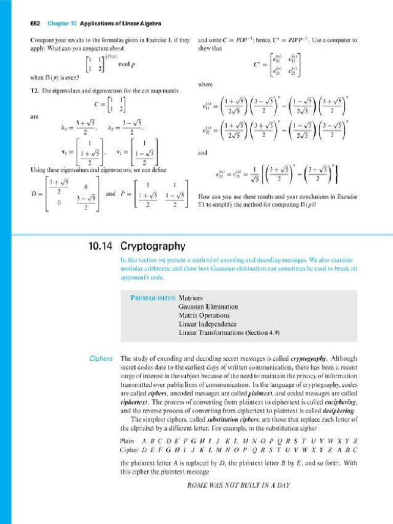 Applications of Linear Algebra | PDF