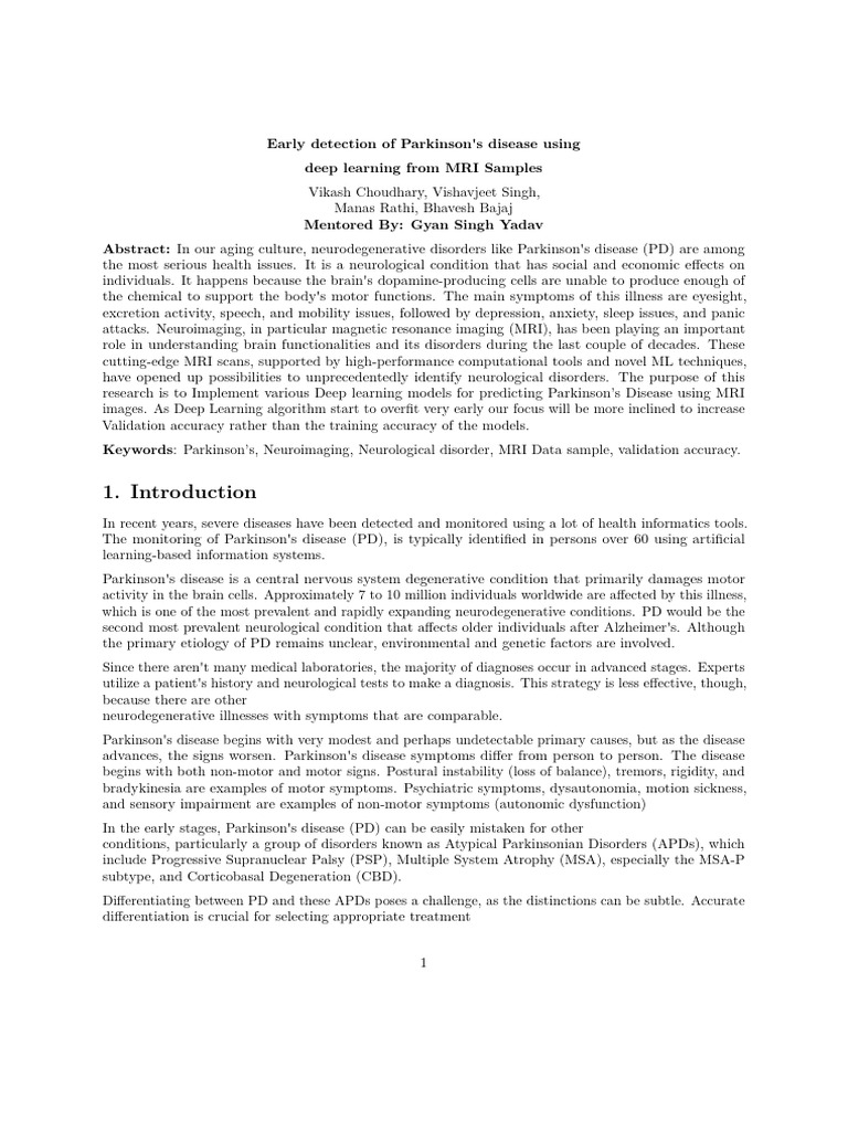 Early Detection of Parkinson S Disease Using Deep Learning From MRI ...