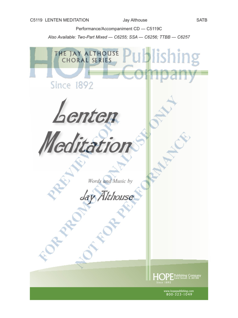 Lenten Meditation | PDF