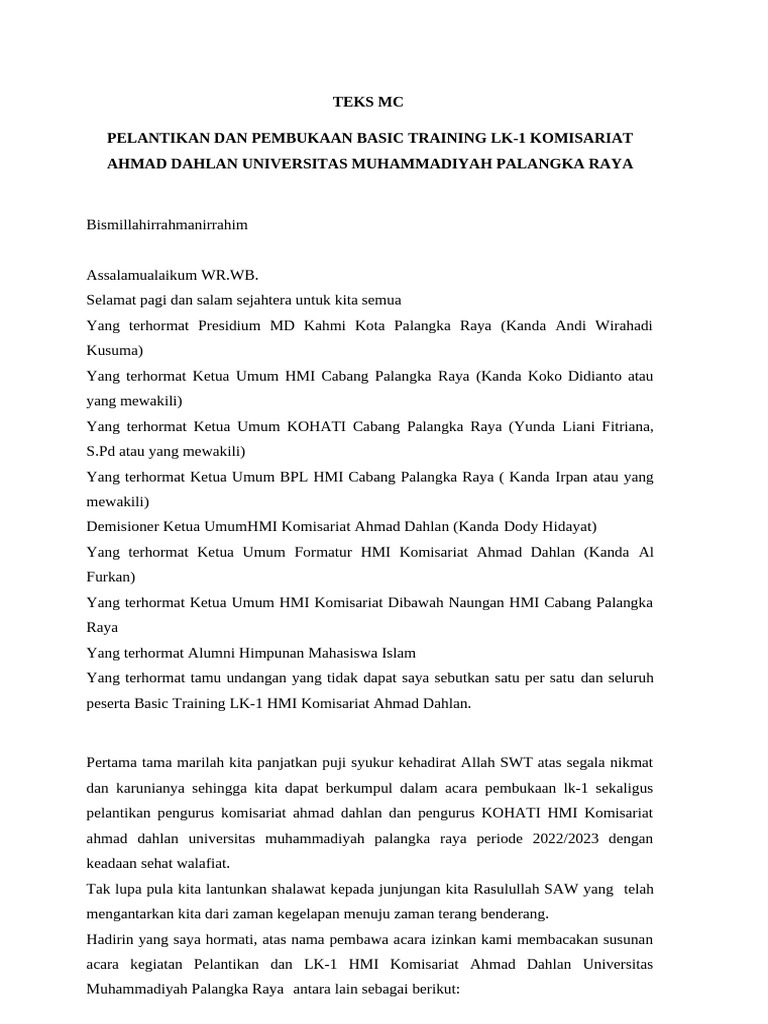 Teks MC | PDF