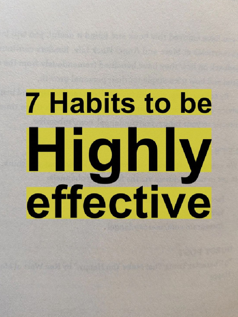 7 Habits of The Top 1 | PDF