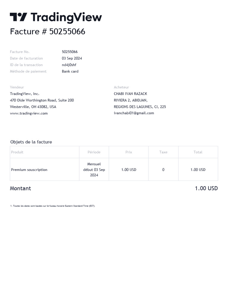 TradingView Invoice | PDF