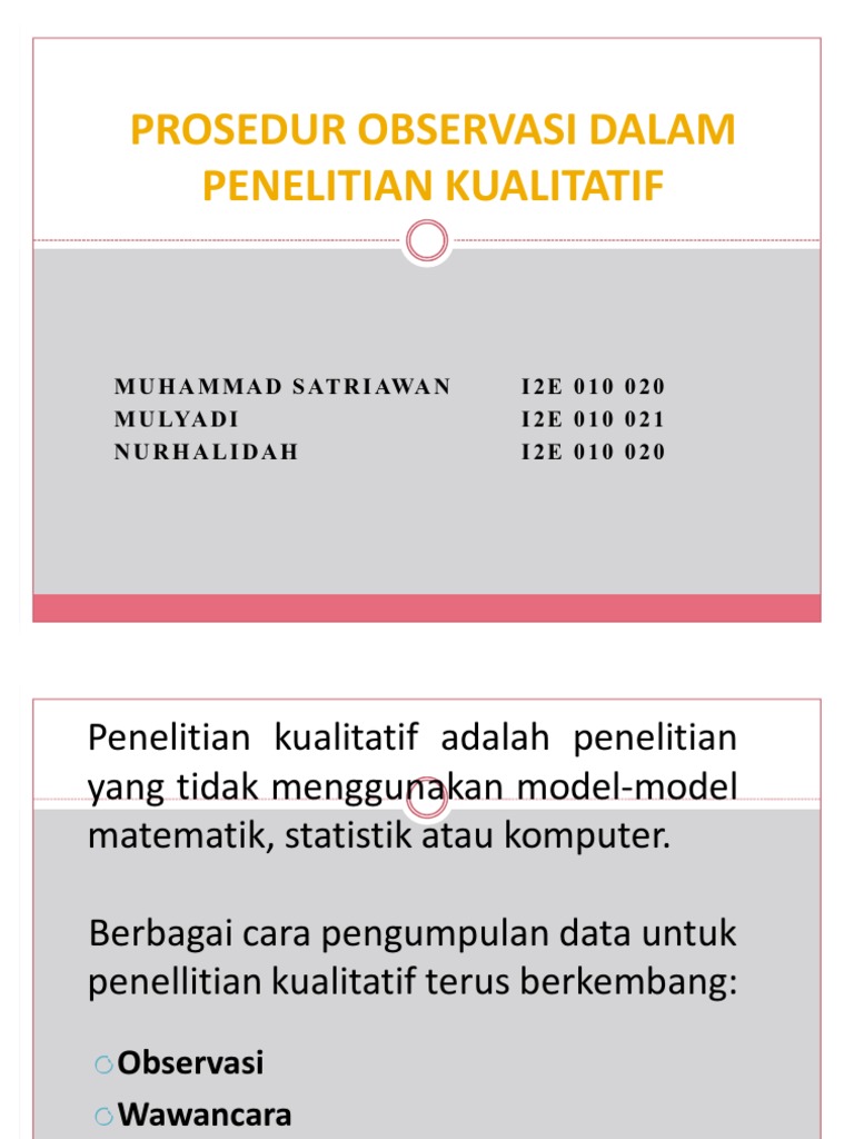 Prosedur Observasi Dalam Penelitian Kualitatif   Prosedur Observasi Dalam Penelitian Kualitatif