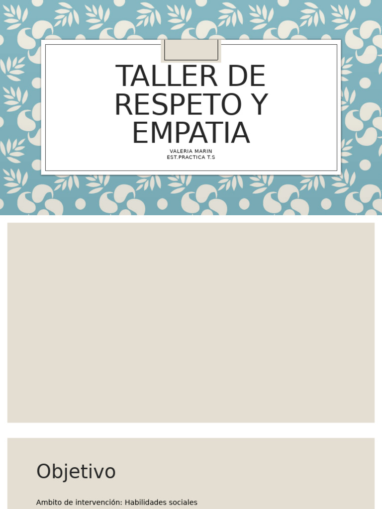 Taller de Respeto y Empatia | PDF