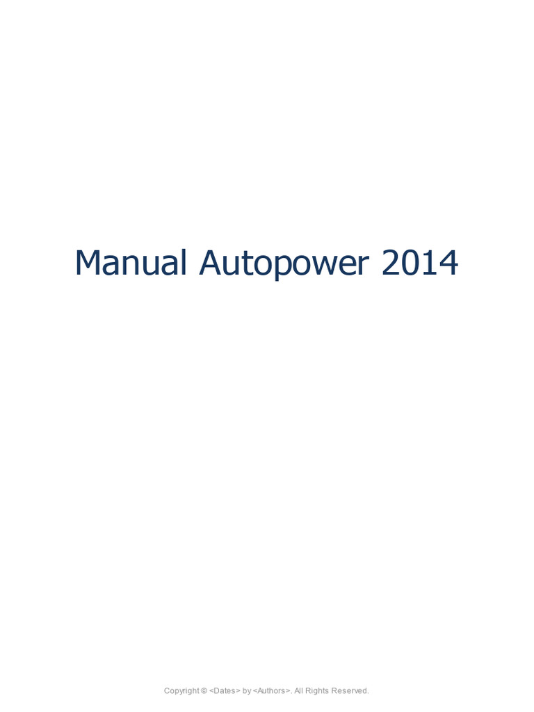 Manual Autopower 2014 Certo | PDF