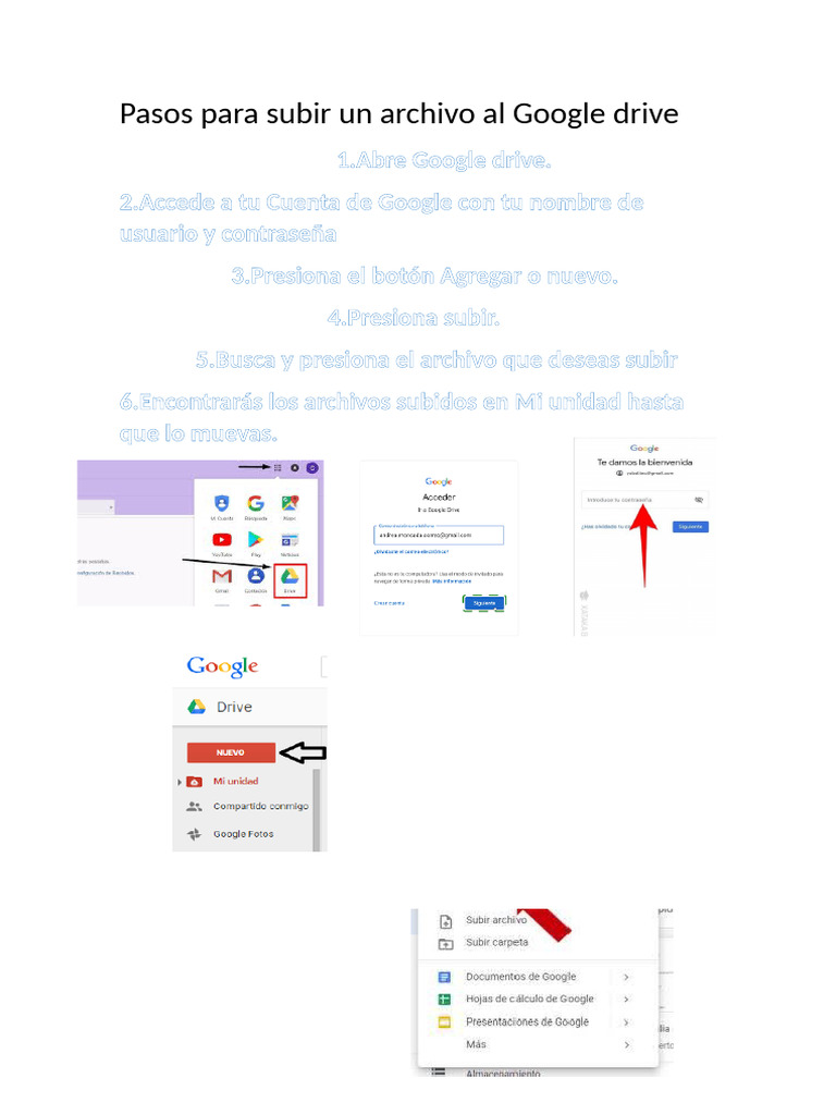 GOOGLE DRIVE SUBIR ARCHIVOS visual data 2