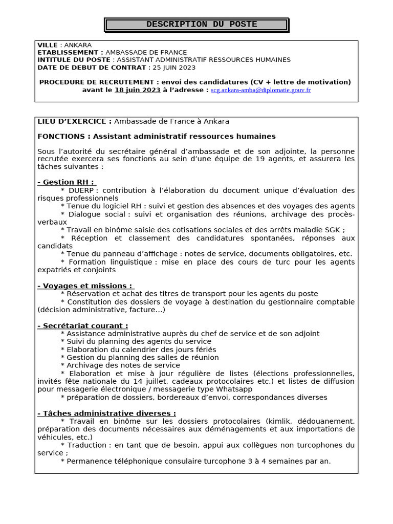 Fiche - de - Poste - Assistant - Administratif - Ressources - Humaines ...