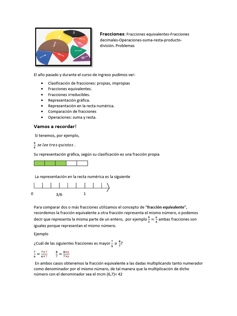TeorÃ­a de fracciones IIÂ° A-B 2 | PDF