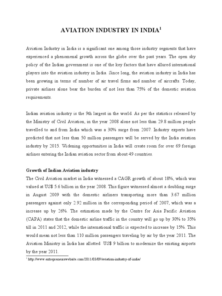 Growth of India's Aviation Industry | PDF | Low Cost Carrier | Aeronautics