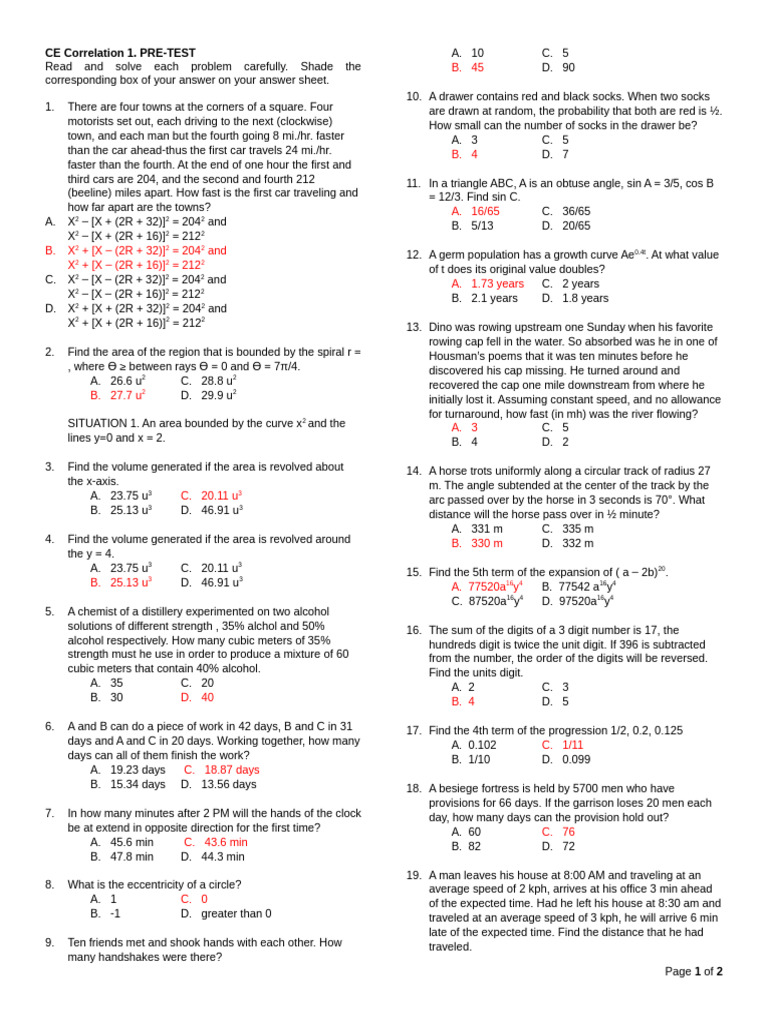 Pre Test | PDF