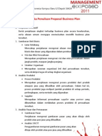 Sistematika Penulisan Proposal Business Plan