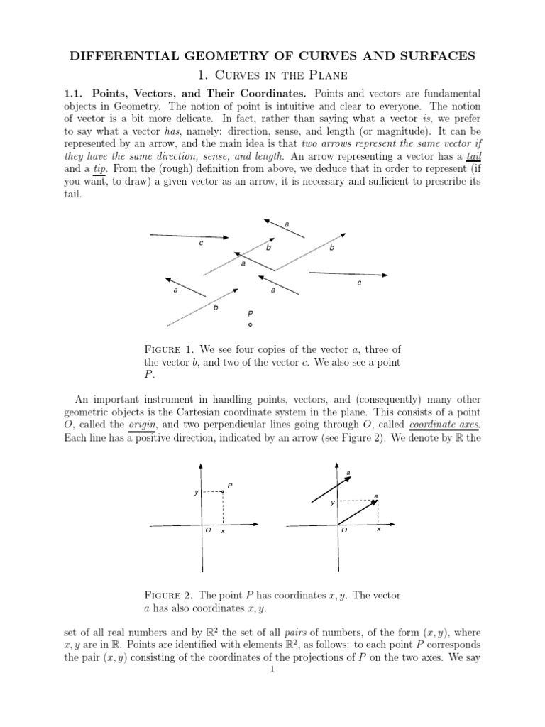 Differential Geometry of Curves and Surfaces 1. Curves in The Plane