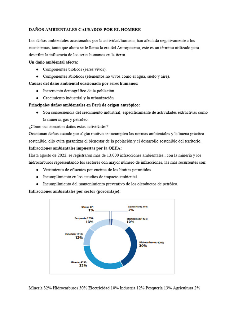 Daños Ambientales Causados Por El Hombre | PDF | Entorno natural ...