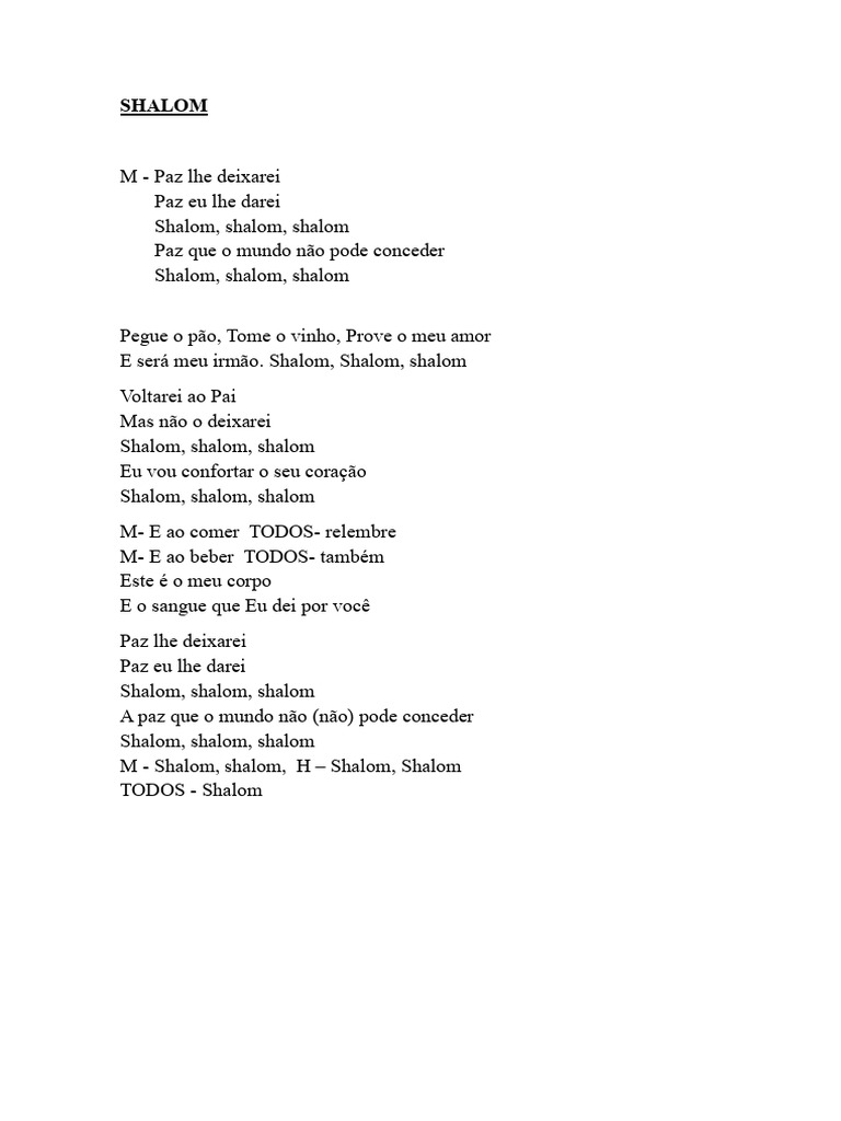 Shalom - Letra | PDF