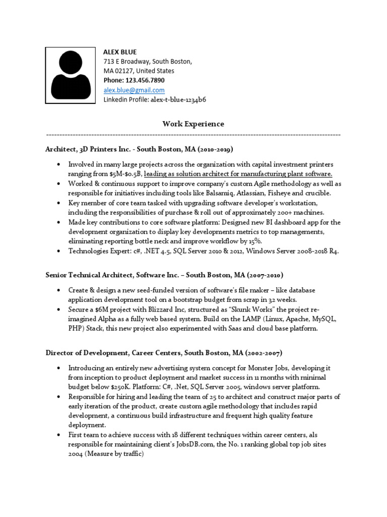 Technical+Professional+Resume+Example | PDF