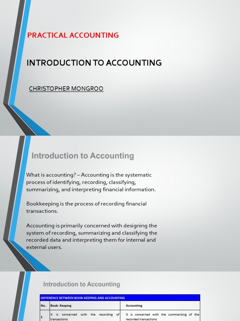 Practical Accounting - Session 1 | PDF