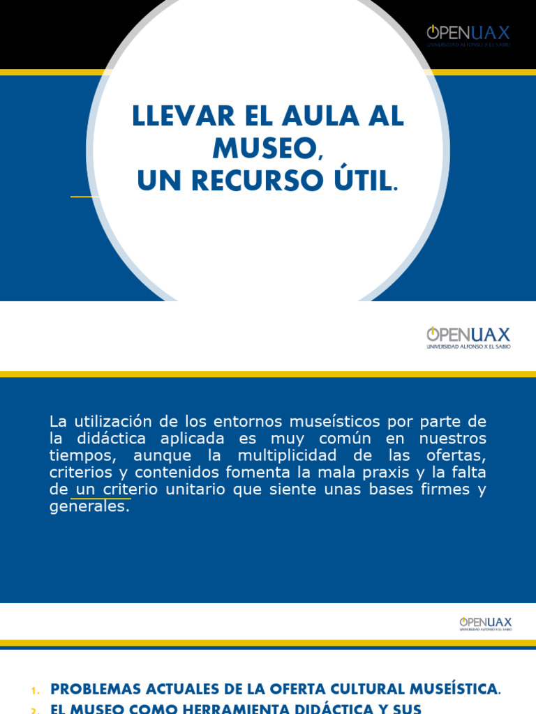 SEMINARIO 2 - Llevar El Aula Al Museo | PDF | Aprendizaje