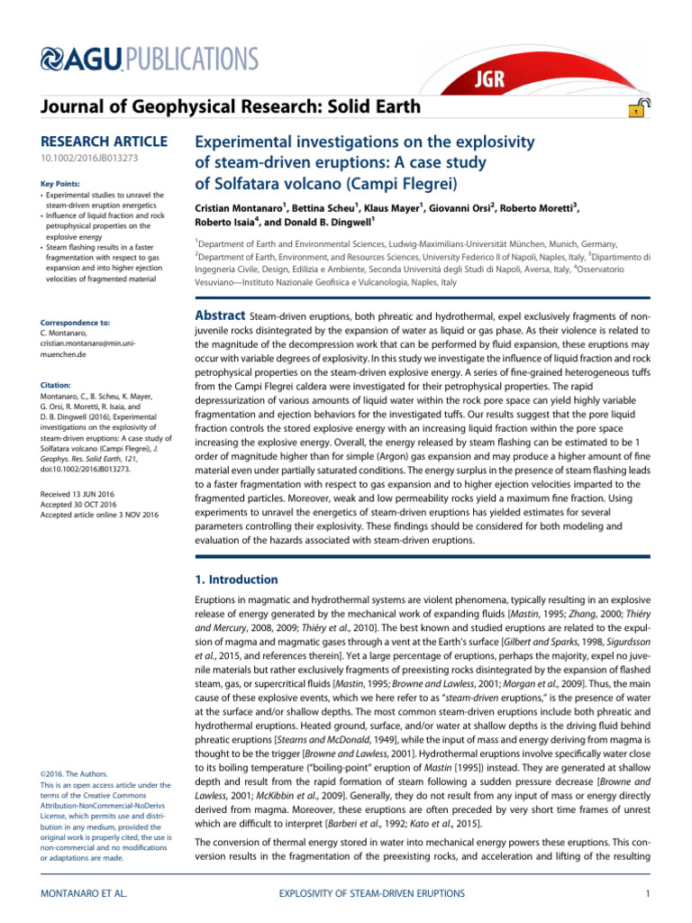 Explosivity of Steam-Driven Eruptions | PDF | Types Of Volcanic ...