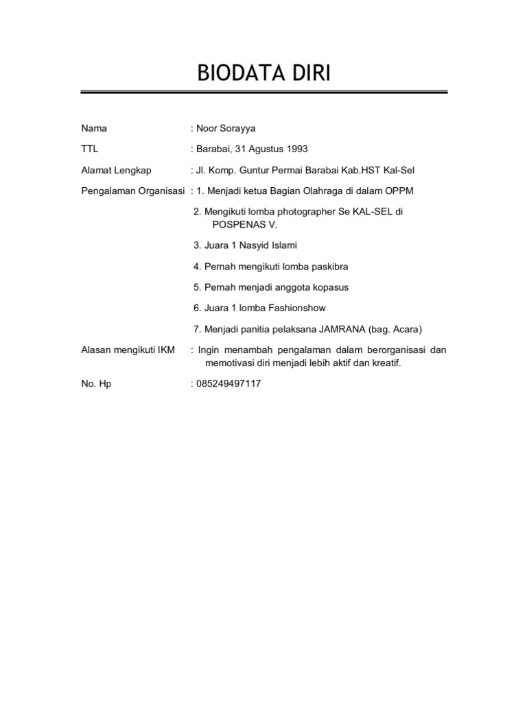 BIODATA DIRI